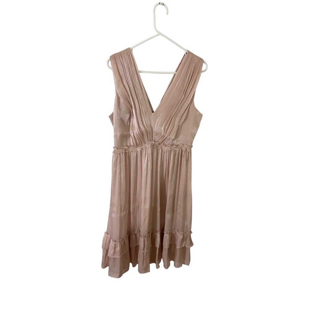 NWT BCBGMaxazria Women's Everett Pink Tierred Midi Dress - 12